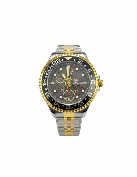 Two-Tone Skeleton Watch ( with rotating dial)